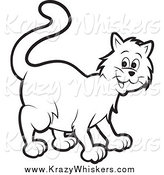 Critter Clipart of a Happy Black and White Cat by Lal Perera