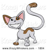 Critter Clipart of a Happy Calico Cat Grinning by AtStockIllustration