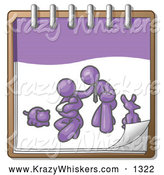 Critter Clipart of a Purple Family on a Notebook by Leo Blanchette