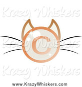 Critter Clipart of a Shiny Copyright Symbol Cat Face by Melisende Vector