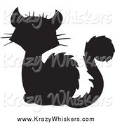 Critter Clipart of a Silhouetted Black Cat by Visekart