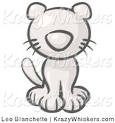 Critter Clipart of a Sketched Sitting Cat by Leo Blanchette