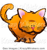 Critter Clipart of an Orange Kitten Looking Forward by AtStockIllustration