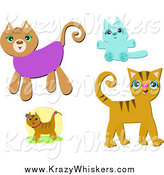 Critter Clipart of Four Cats by