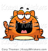 Vector Clipart of a Fat Orange Cat Smiling - Royalty Free by Cory Thoman