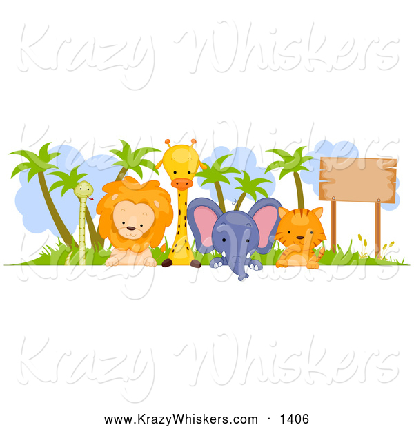 Critter Clipart of a Cute Animal Border