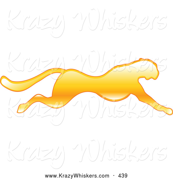 Critter Clipart of a Fast Yellow Cheetah in Profile, Sprinting past Something