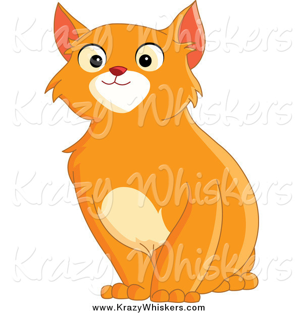 Critter Clipart of a Handsome Sitting Orange Cat