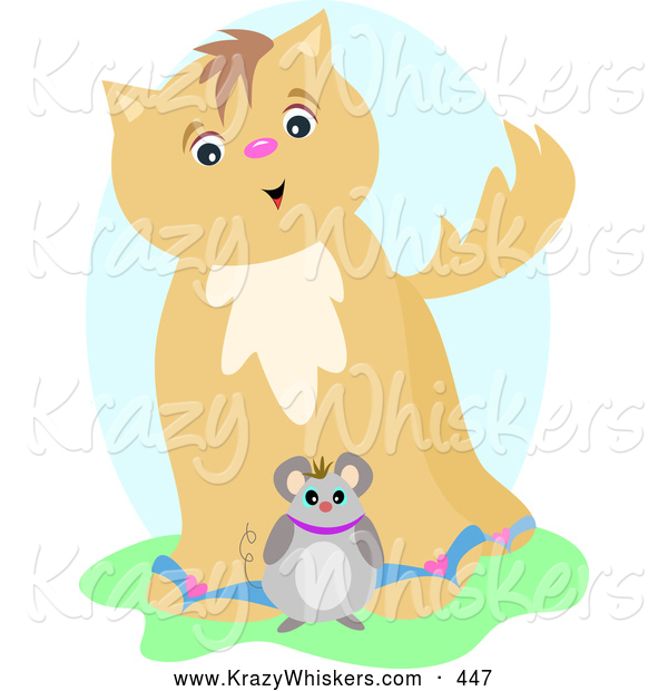 Critter Clipart of a Happy and Friendly Brown Cat