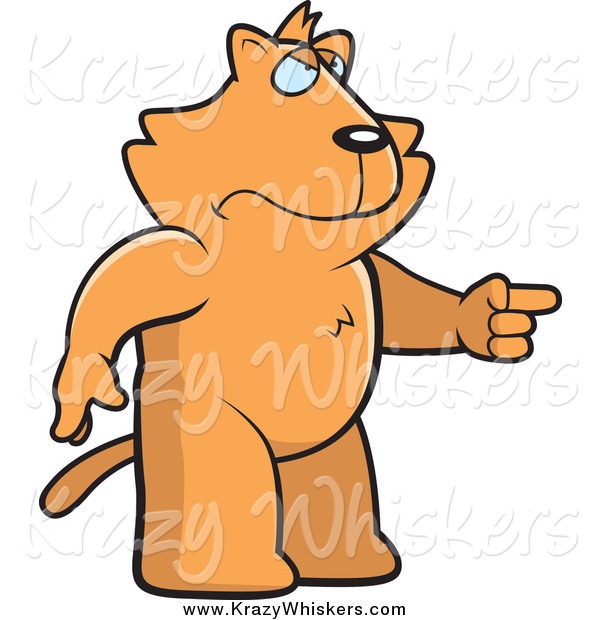 Critter Clipart of a Mad Ginger Cat Angrily Pointing