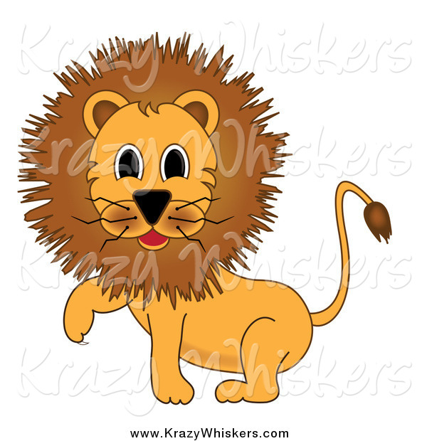 Critter Clipart of a Male Lion Walking