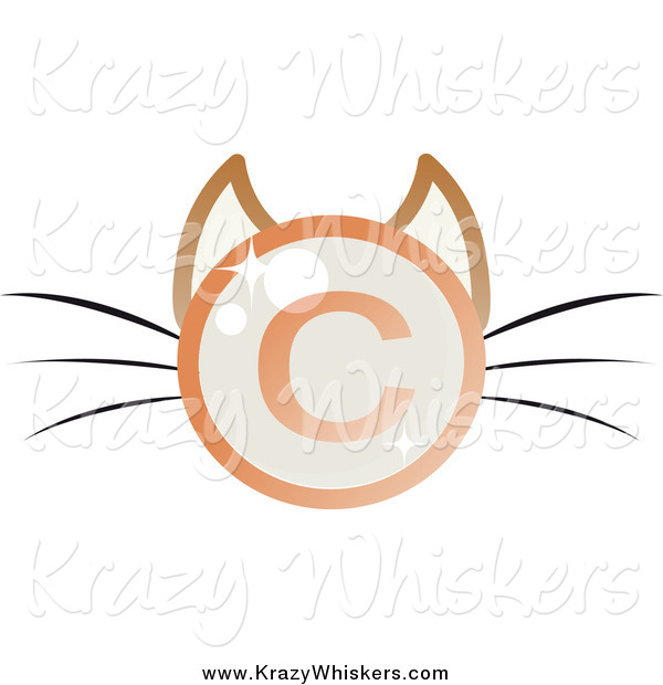 Critter Clipart of a Shiny Copyright Symbol Cat Face