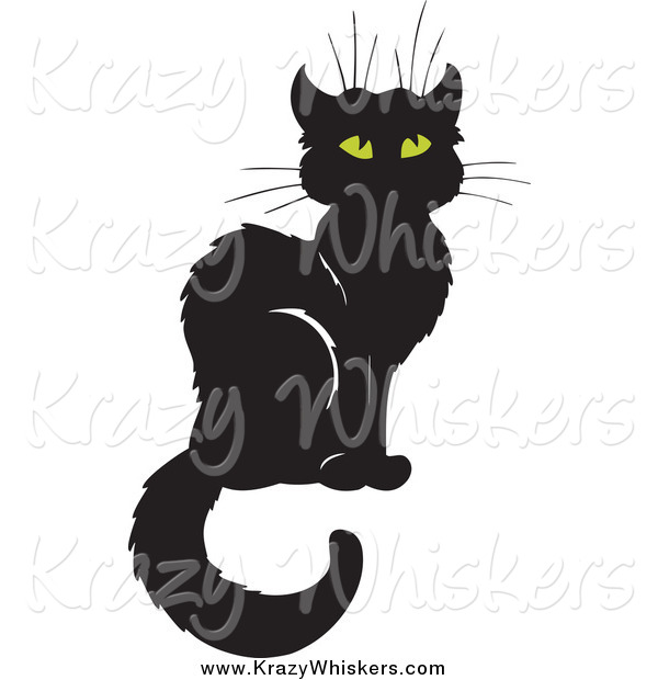 Critter Clipart of a Sitting Black Cat