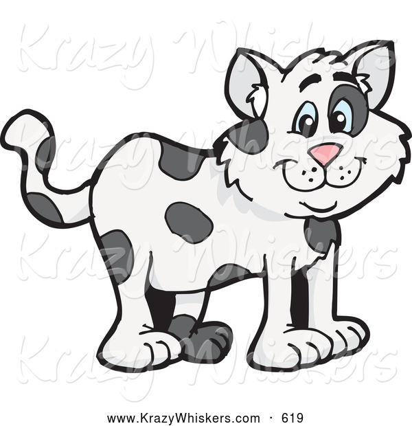 Critter Clipart of a Spotted Cat