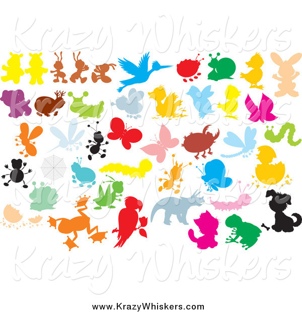 Critter Clipart of Colorful Bugs and Animals