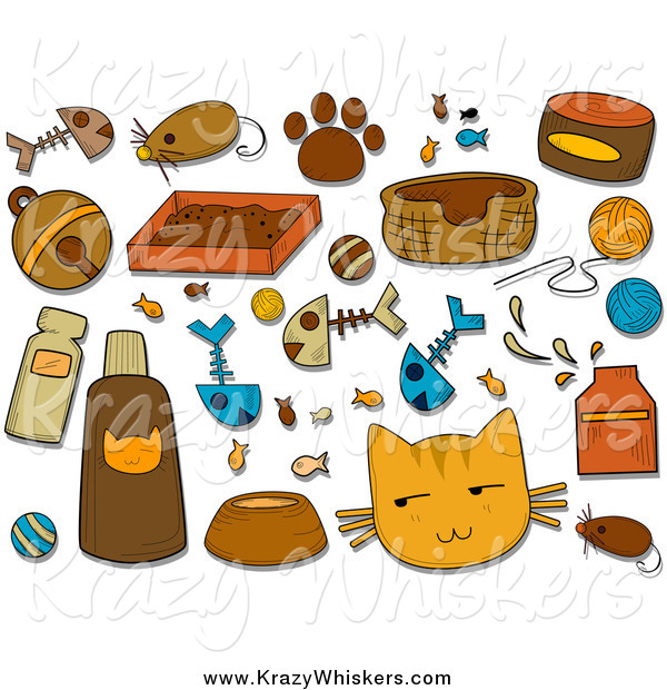 Critter Clipart of Feline Icons and Items