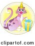 Critter Clipart of a Birthday Cat Wearing a Party Hat by Prawny