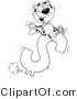 Critter Clipart of a Black and White Tiger Riding on a Dollar Sign by Hit Toon