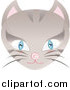 Critter Clipart of a Blue Eyed Beige Cat Face with a Copyright Symbol Nose by Melisende Vector