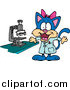 Critter Clipart of a Cartoon Female Cat Scientist by Toonaday