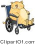 Critter Clipart of a Chubby Orange Tabby Cat Sitting in a Wheelchair in a Hospital by Djart