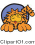 Critter Clipart of a Cute Fluffy Orange Kitty by Andy Nortnik