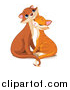 Critter Clipart of a Cute Ginger Cat Pair Cuddling by Pushkin