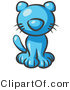 Critter Clipart of a Cute Light Blue Kitten Looking Curiously at the Viewer by Leo Blanchette