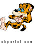 Critter Clipart of a Cute Relaxing Leopard Leaning Back and Clasping His Hands Together by Dero