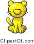 Critter Clipart of a Cute Yellow Kitten Looking Curiously at the Viewer by Leo Blanchette