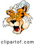Critter Clipart of a Friendly Tiger Washing His Mane with Shampoo by Dero