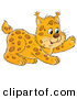 Critter Clipart of a Frisky Bobcat Cub Playing and Looking Right by Alex Bannykh