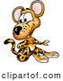 Critter Clipart of a Happy and Cute Leopard Sitting on the Ground with His Knees up by Dero