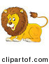 Critter Clipart of a Happy and Playful Young Male Lion with a Furry Mane by Alex Bannykh