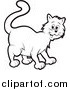 Critter Clipart of a Happy Black and White Cat by Lal Perera