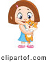 Critter Clipart of a Little Girl Holding Her Orange Kitty by Yayayoyo