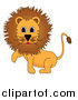 Critter Clipart of a Male Lion Walking by Pams Clipart