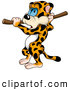 Critter Clipart of a Nervous Leopard Cat Eying His Goal While Preparing to Do the Pole Vault by Dero
