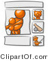 Critter Clipart of a Scrapbooking Kit Page with a Happy Orange People Family, Cat, Baseball and Man Fishing by Leo Blanchette