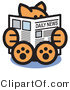 Critter Clipart of a Smart Orange Cat Sitting and Reading the Newspaper by Andy Nortnik