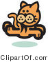 Critter Clipart of an Orange Cat Running and Looking Back over His Shoulder by Andy Nortnik